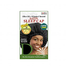 Donna Olive & Vitamin E Satin Sleep Cap Black DZ/PK