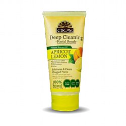 OKAY Apricot Lemon Facial Scrub for Deep Cleaning 6oz