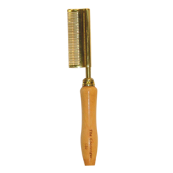 CHALLENGER CURVED TEETH SOLID BRASS PRESS COMB