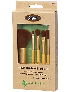 Cala Bamboo 5pc Travel Cosmetic Brush Set - Paper Box