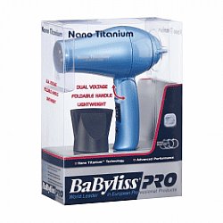 BABYLISS PRO: NANO TITANIUM 1000W TRAVEL DRYER