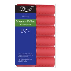 DIANE RED MAGNETIC ROLLERS 1-1/2" - 12PCS/DZ/PK