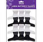 Diane Large Butterfly Clamps (Black/White) 12pc/pk