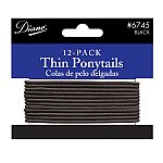 DIANE: THIN PONYTAILS-BLACK DZ/PACK