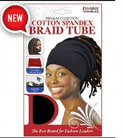 Donna Spandex Braid Tube Black Dozen/Pack