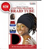 Donna Spandex Braid Tube Black Dozen/Pack