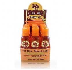 Okay Carrot oil for Hair, Skin and Nail 2oz - Dozen/Display