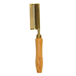 CHALLENGER CURVED TEETH SOLID BRASS PRESS COMB
