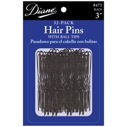 DIANE 3 HAIR PINS 32PCS/DZ/PACK - BLACK