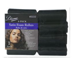 DIANE BLACK SATIN FOAM ROLLERS DZ/PK