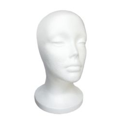 HEAD FOAM PLAIN WHITE STYROFOAM DISPLAY MANNEQUIN 10PCS/BX