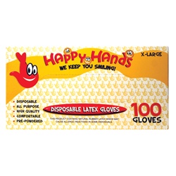 HAPPY HANDS LATEX POWDERED GLOVES 100PCS