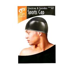 TITAN CLASSIC BLACK STOCKING & SPANDEX SPORTS CAP DOZEN/PACK